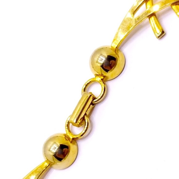 Vintage gold tone modernist choker necklace - Picture 7 of 8